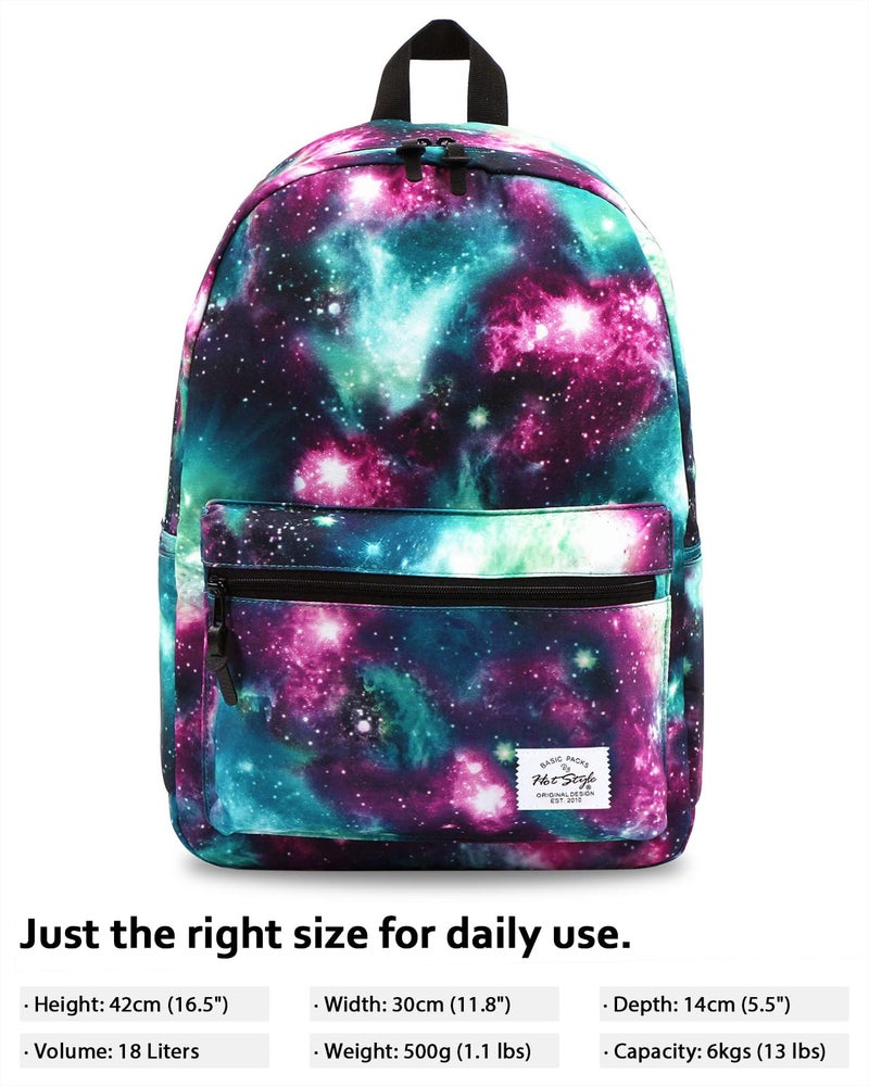 HotStyle TRENDYMAX Galaxy Backpack Bookbag for Elementary & Middle School Girls, Boys & Kids, Teal Green - Image 3